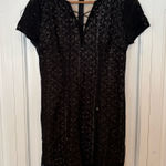Moon River ‎ Black And Neutral Lace Up Neckline Dress Size Medium Photo 0