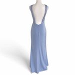NBD  Revolve Zeb Light Baby Blue Event Formal Maxi Gown Low Back Size Small Photo 4