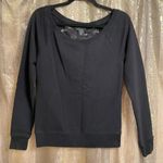 Moda International Black Long Sleeve Sheer Lace Back Sweater Top XS/S Black Photo 0