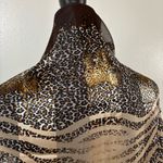 Leopard Cub Safari Print Sheer Multi Purpose Scarf Size OS Brown Photo 4