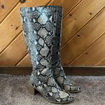 Universal Threads Universal thread gray black snake skin wide calf knee high heeled boots Photo 5