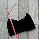 ZARA  Black Velvet Jewel Rhinestone Strap Crop Top Women’s Size Small Photo 4