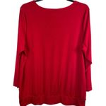 Susan Graver Red Long Sleeve Liquid Knit Wide Band Waist Pleated Top 2x Photo 1