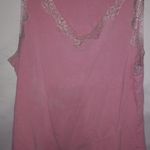 Croft & Barrow  Pink Lace Trim Tank Size L Photo 0