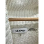 Calvin Klein  Sweater Women Medium White Gold Striped Cowl Neck Knit Pullover Photo 6