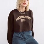 ZARA Brown Manhattan NYC Cropped Sweater Photo 0