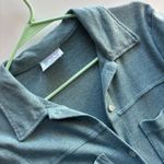 Fresh Produce  Sportswear Shirt Dress Blue Button Down Maxi Collared Pockets S Photo 5