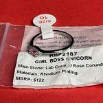 Bomb Party RBP2187 “Girl Boss Unicorn” Rose Corundum on Rhodium Size 10 Ring NWT Silver Photo 4