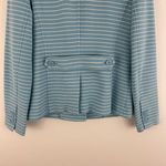 Talbots Light Blue White Stripe Ribbed Sailor Nautical Button Up Blazer Jacket Photo 7