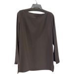 Ellen Tracy Vintage Brown Top Made in USA Size 10 Triacetate Polyester Long Photo 6