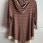 Kori  America Striped Lace Bottom Quarter Sleeve Shirt Photo 2
