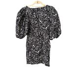 ZARA Patterned Puff Sleeve Mini Dress Sz S Photo 2