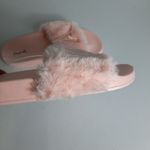 Qupid Slides Slippers Shoes Faux Fur Sandals Pink Women's Size 10 Photo 3