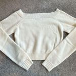 Bershka Cream V-Neck Cropped Sweater Photo 2
