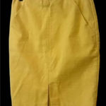 Loft Yellow Linen Blend Pencil Skirt Women’s Size 8 Classic Work Office Career Photo 0
