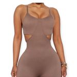 It Takes Nothing Cutout Seamless Jumpsuit Brown Photo 2
