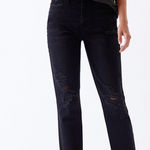 PacSun  Black Mom denim jeans  Distressed details raw hem size 27 inseam 26 in Photo 0