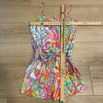 Lilly Pulitzer  Deanna Romper Belted Pink Orange Blue Seashell Size S Photo 2