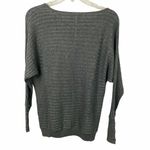 Soho  Grey Crew Neck Ribbed Sweater With Laced Sleeves Size Medium Photo 4