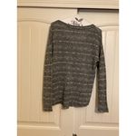 Harlowe & Graham Long Sleeved Black and White V Necked Sweater Small Striped Photo 2