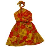 Faithfull the Brand Faithful‎ The Brand Dress Womens 8 Orange Odette Floral Print Mini Photo 1