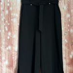 Michael Kors Michael  Black Wide Leg Tie Waist Cropped Pants Size 6 Photo 0