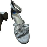 Eileen Fisher  Noni Sandal Silver Suede Low Heel‎ 7.5 Photo 5