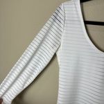 Forever 21  Sheer Stripe Body Con Low Back White Dress Size Medium Photo 2