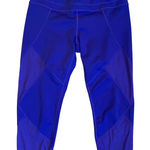 Athleta  Purple Capri Workout Leggings Mesh Panel Size Large Performance It Girl Photo 0