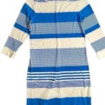 Lilly Pulitzer Marlowe Bay Blue Coconut Stripe Jersey Knit T-shirt Dress sz MEDI Photo 0