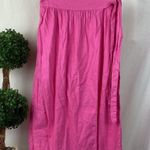 A New Day Linen Blend Side Wrap Midi Skirt S Photo 0