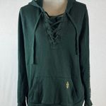 Outlander Hoodie With Lace Up Neck Line Green Size 0 Photo 3