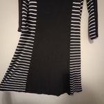 Calvin Klein S Jersey Long Sleeved Striped Section Pullover Dress in Black White Photo 2