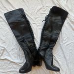 Vince Camuto Leather Black Over-the-Knee Lace-Up Boots Photo 1