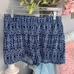 Bebop Blue Print Silky Elastic Waist Shorts Photo 8