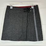 prAna  Woman’s Gray Coal Wool Blend Quincy Mini Tweed Wrap Skirt Size Small Photo 0