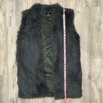 Angie  Gray Oversized Faux Fur Shaggy Open Sleeveless Jacket Vest Pockets Size S Photo 2
