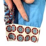 Farm Rio Blue Red White Paisley Collared Button Up Shirt Ruffle Mini Dress sz L Photo 8