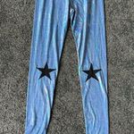 english rose metallic star leggings Blue 70s Disco Style fits s Photo 2