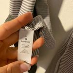 Lululemon  Vinyasa Scarf Wrap Reversible Logo Snap Stretch Striped Gray White OS Photo 4