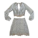 For Love & Lemons - Lyla Lace Overlay Top and Mini Skirt in Gray Photo 0