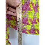 Main Strip  Tweed Jacket Women S Neon Yellow Pink Houndstooth Cropped Maximalist Photo 7