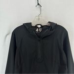 4U Athletic Long Sleeve 1/2 Zip Thin Hooded Jacket Women’s M Black Size M Photo 1