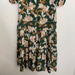 Gal Meets Glam  Womens Tiered Midi Dress Tegan Floral Ruched Puff Sleeve Green 4P Photo 4