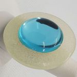 Adjustable White & Blue Sparkly Large Ring Blue Photo 3