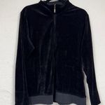 Natori  Black Velvet Full Zip Track Jacket Womens L Casual Athletic Gorpcore Photo 0