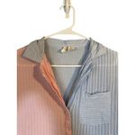 Cynthia Rowley  Blue Pink Striped Cotton Button Down Sleep PJ Shirt Women Sz S Photo 3