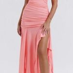 House Of CB  / Ivana Apricot Gathered Asymmetric Dress / small Photo 0