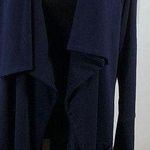 Chico’s Synergy Navy Women's Wrap Cadigan Blue Long Sleeve One Button Lagenlook Black Size XL Photo 0