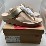 FitFlop NWB  Galaxy  Toe-Thong Slip Sandals Wedge Rose Gold US 10 wedding party Photo 0